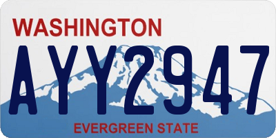 WA license plate AYY2947