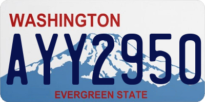 WA license plate AYY2950