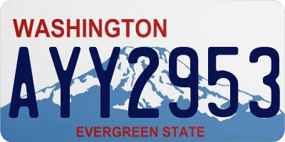 WA license plate AYY2953