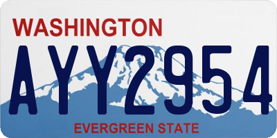 WA license plate AYY2954