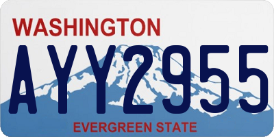 WA license plate AYY2955