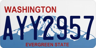 WA license plate AYY2957