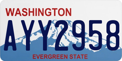 WA license plate AYY2958