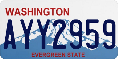 WA license plate AYY2959