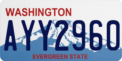 WA license plate AYY2960