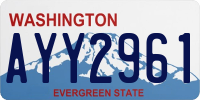 WA license plate AYY2961