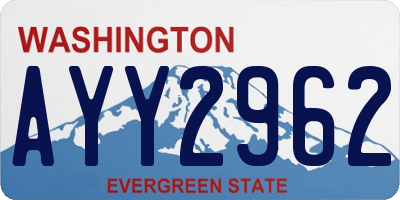 WA license plate AYY2962