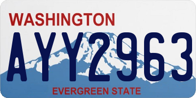 WA license plate AYY2963