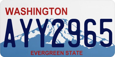 WA license plate AYY2965