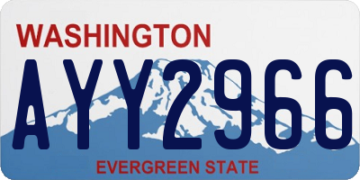 WA license plate AYY2966