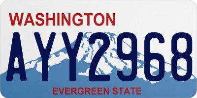 WA license plate AYY2968