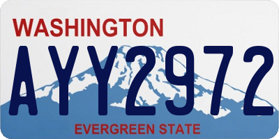 WA license plate AYY2972