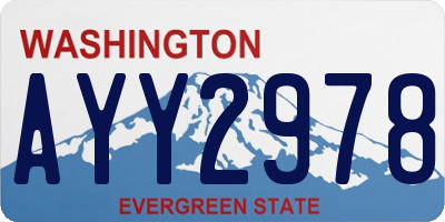 WA license plate AYY2978