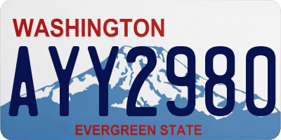 WA license plate AYY2980