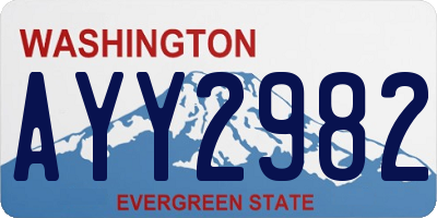 WA license plate AYY2982