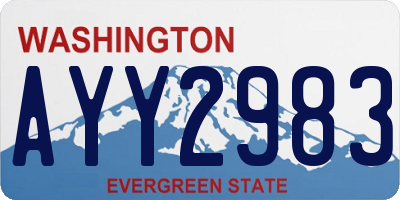 WA license plate AYY2983