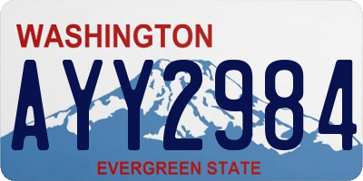 WA license plate AYY2984