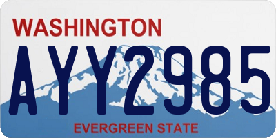 WA license plate AYY2985