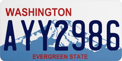 WA license plate AYY2986