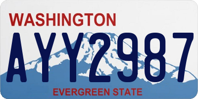 WA license plate AYY2987