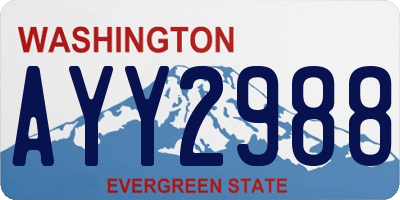 WA license plate AYY2988