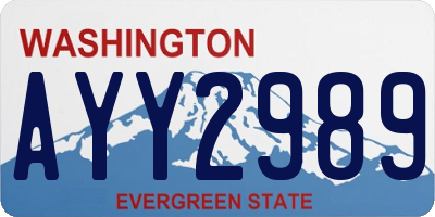 WA license plate AYY2989