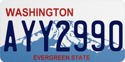 WA license plate AYY2990