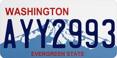 WA license plate AYY2993