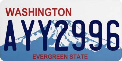 WA license plate AYY2996