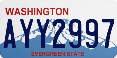 WA license plate AYY2997