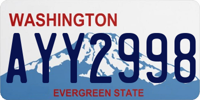 WA license plate AYY2998