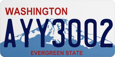 WA license plate AYY3002