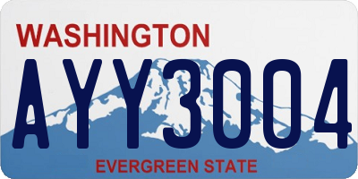 WA license plate AYY3004