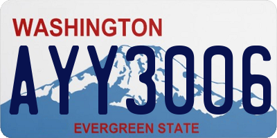 WA license plate AYY3006