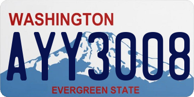 WA license plate AYY3008