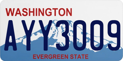 WA license plate AYY3009