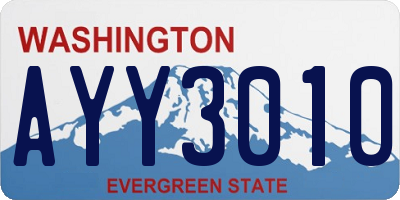 WA license plate AYY3010