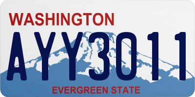 WA license plate AYY3011