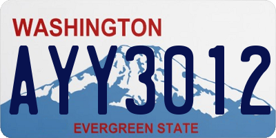 WA license plate AYY3012