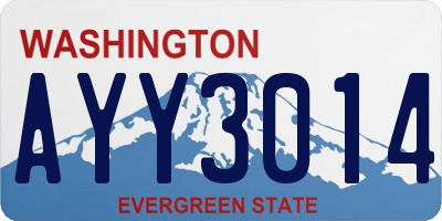 WA license plate AYY3014