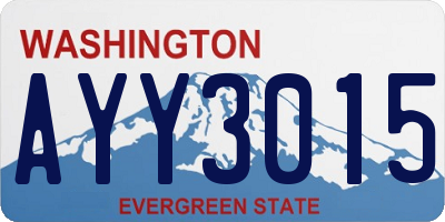 WA license plate AYY3015