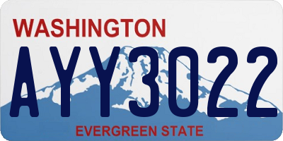 WA license plate AYY3022