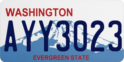 WA license plate AYY3023