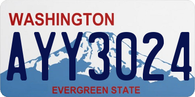 WA license plate AYY3024