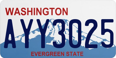 WA license plate AYY3025