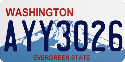 WA license plate AYY3026