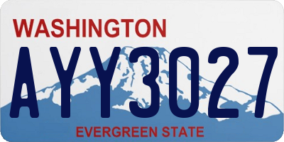 WA license plate AYY3027