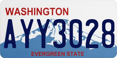 WA license plate AYY3028