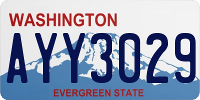 WA license plate AYY3029