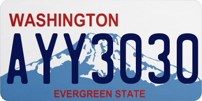 WA license plate AYY3030